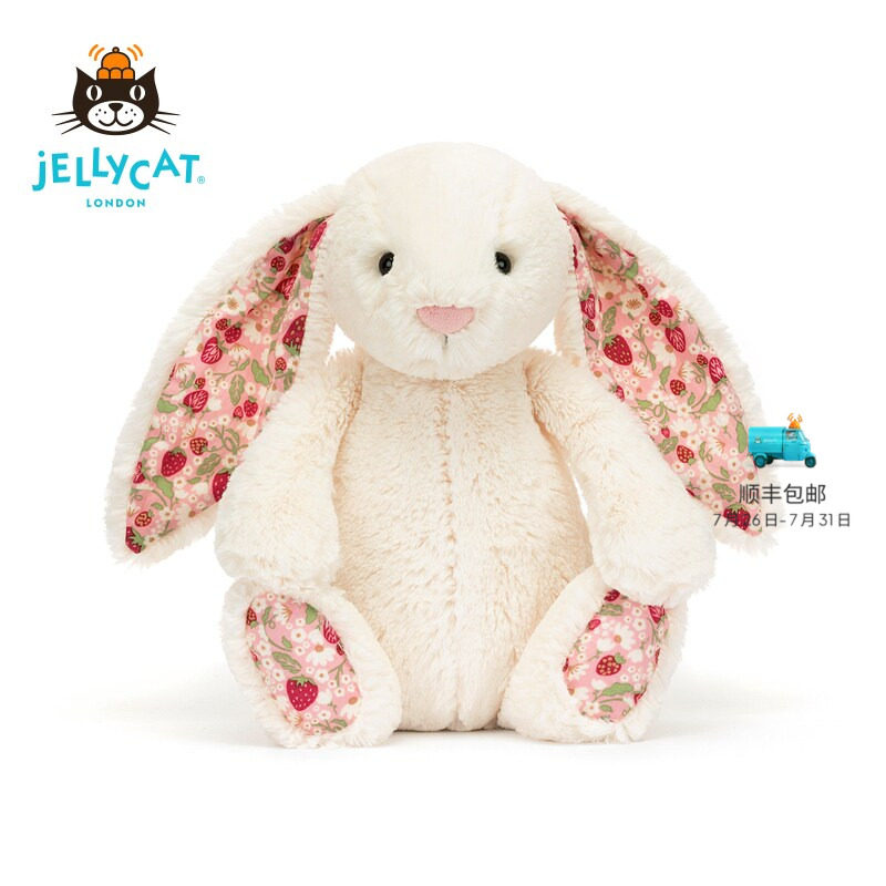 Jellycat花布邦尼兔毛绒玩具安抚小兔子玩偶公娃生日新婚订婚礼物 - 实物图