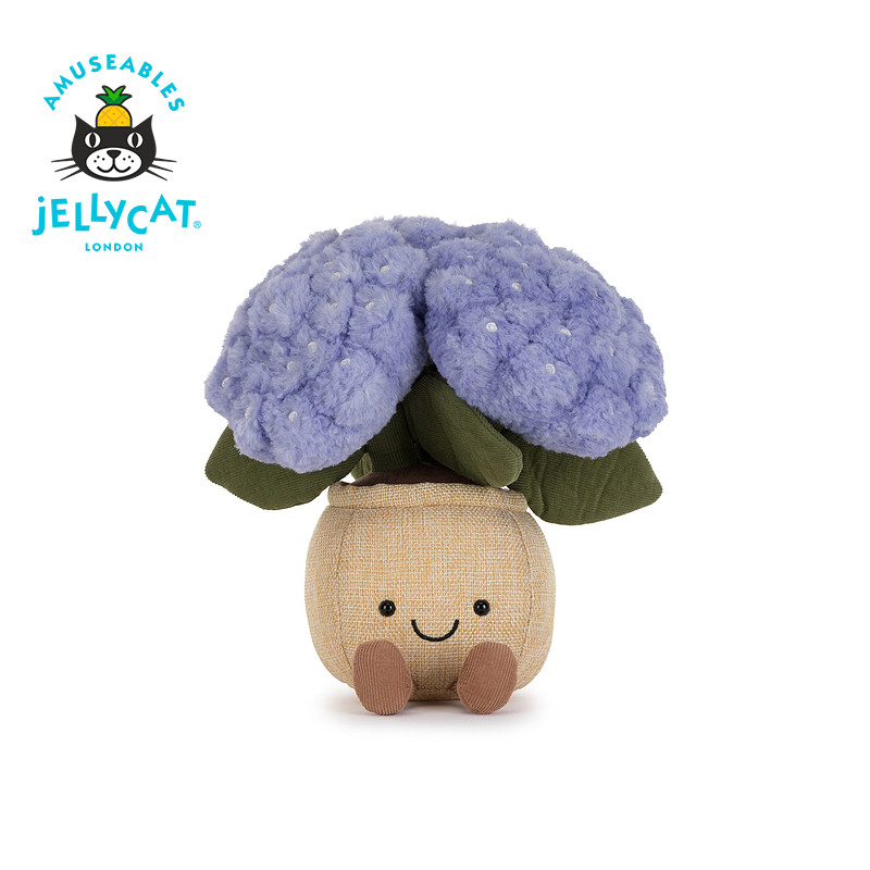 英国Jellycat趣味绣球花盆栽无尽夏毛绒玩偶公仔玩具生日礼物新品