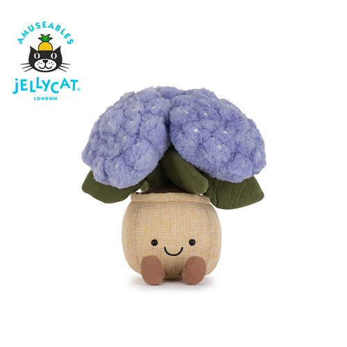 英国Jellycat趣味绣球花盆栽无尽夏毛绒玩偶公仔玩具生日礼物新品
