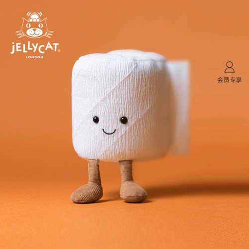 英国Jellycat趣味卷筒纸毛绒玩具安抚玩偶柔软公仔娃娃生日礼物