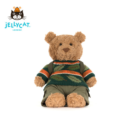 英国Jellycat巴塞罗熊徒步装睡袋露营熊毛绒玩偶公仔娃娃礼物新品
