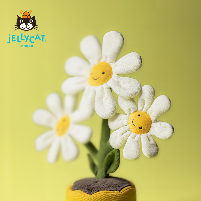 Jellycat趣味雏菊盆栽手捧花毛绒玩具安抚玩偶娃娃生日教师节礼物图片