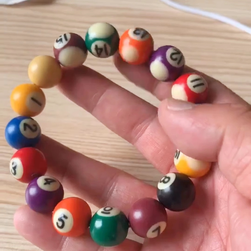 手串手链diy桌球穿绳珠子中八台球九球手串手腕桌球珠学生配饰品