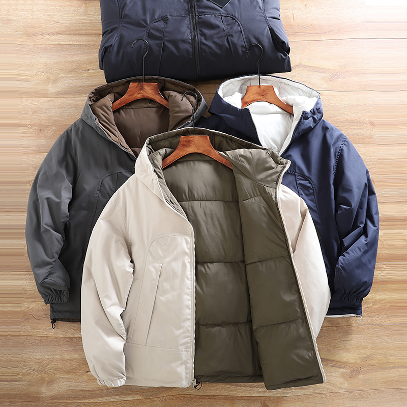 可双面穿~巨保暖男防风工装棉服