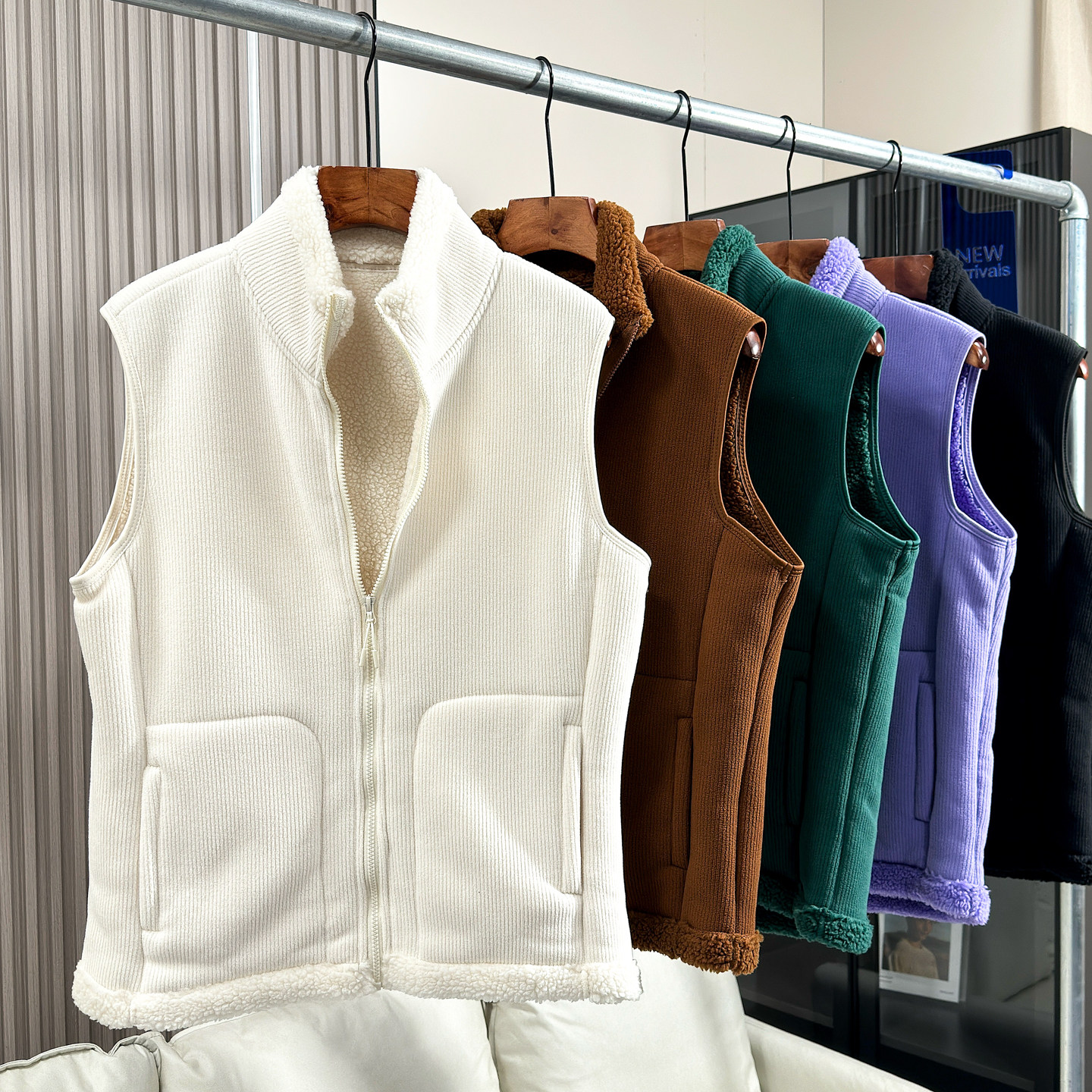 蓄热保暖！羊羔绒内里！冬季男女款户外立领休闲加厚防风马甲背心,男装,常规马甲,淘宝优惠券,粉丝福利购,淘宝优惠卷