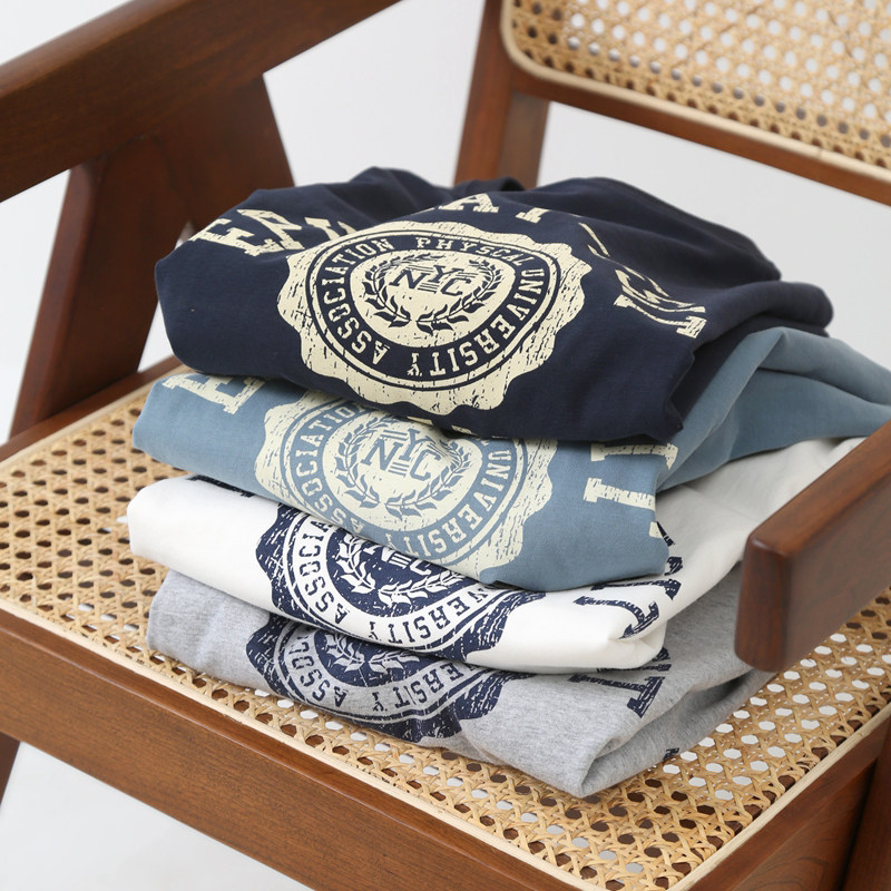 华夫格男亨利领休闲纯色打底T恤