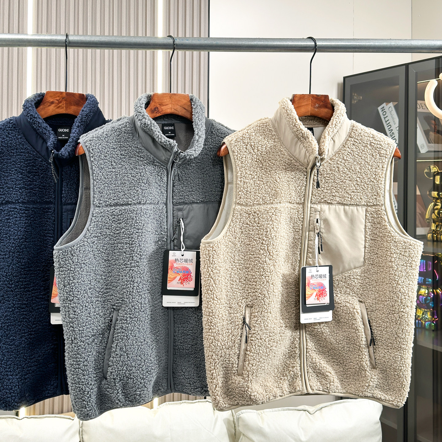 重磅推荐~600g仿羊羔绒+颗粒绒 秋冬男士加绒保暖立领马甲外套潮,男装,常规马甲,淘宝优惠券,粉丝福利购,淘宝优惠卷