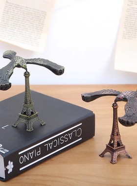 平衡鹰新奇特摆件金属埃菲尔铁塔平衡鸟老鹰玩具反重力老鹰平衡