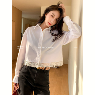 衬衫 60支高密全棉蕾丝刺绣花边A版 3917 馥芮白 Garbociaga龍喜儿