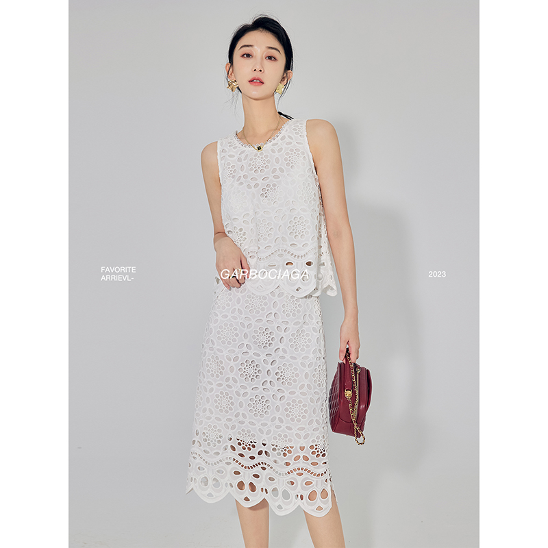 龙喜儿100棉蕾丝上衣套装