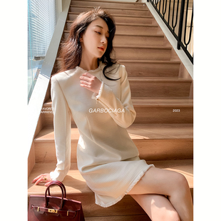 Garbociaga龙喜儿 巴尔* 高级感气质优雅肌理感小香风连衣裙 9940