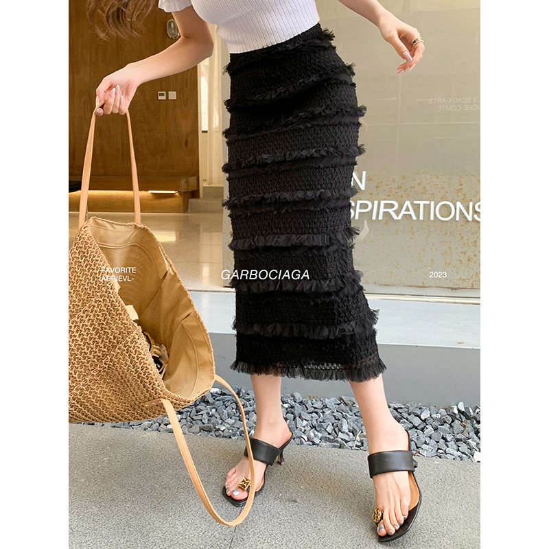 龍喜儿中长款半身裙蕾丝a字