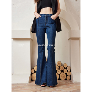 高腰显瘦气质微喇牛仔裤 Garbociaga龙喜儿 赵丽颖同款 6008