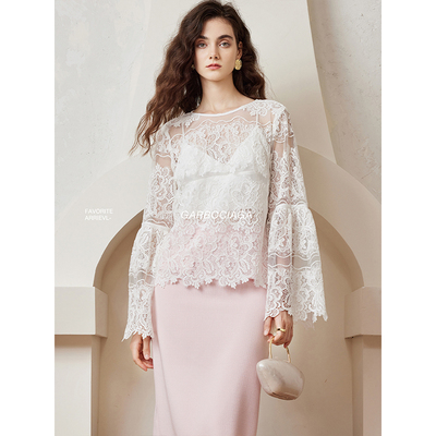 龙喜儿蕾丝镂空蕾丝衫