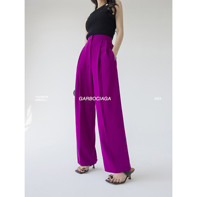 高腰通勤龙喜儿长裤斜纹裤子