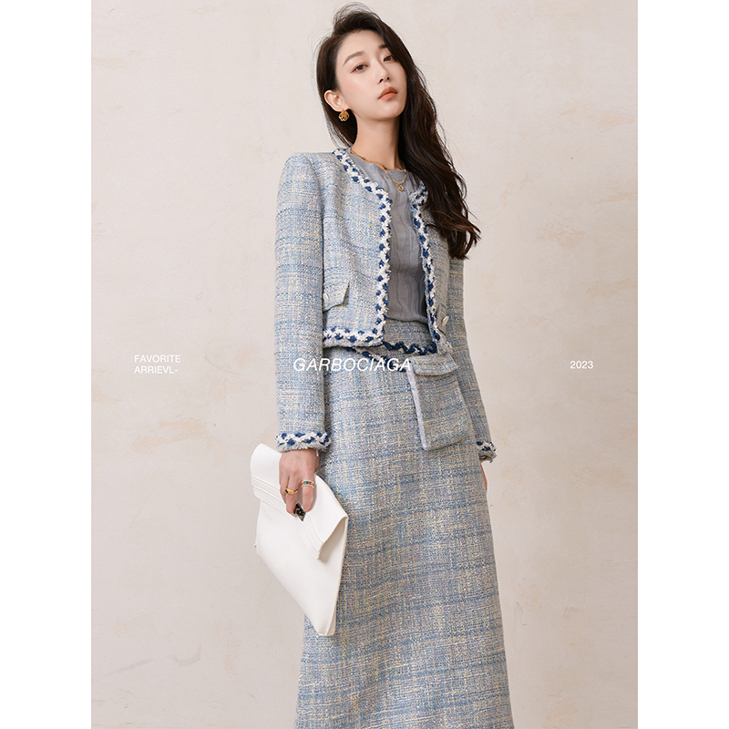 龙喜儿名媛风修身半身裙外套