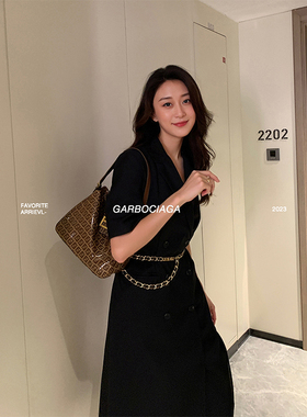 Garbociaga龍喜儿公爵裙 双排扣气场全开春夏西装连衣裙 K211