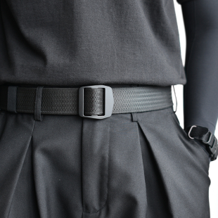 潮男式 牛仔裤 机能风百搭皮带 带男士 弹力松紧腰带男户外帆布休闲裤