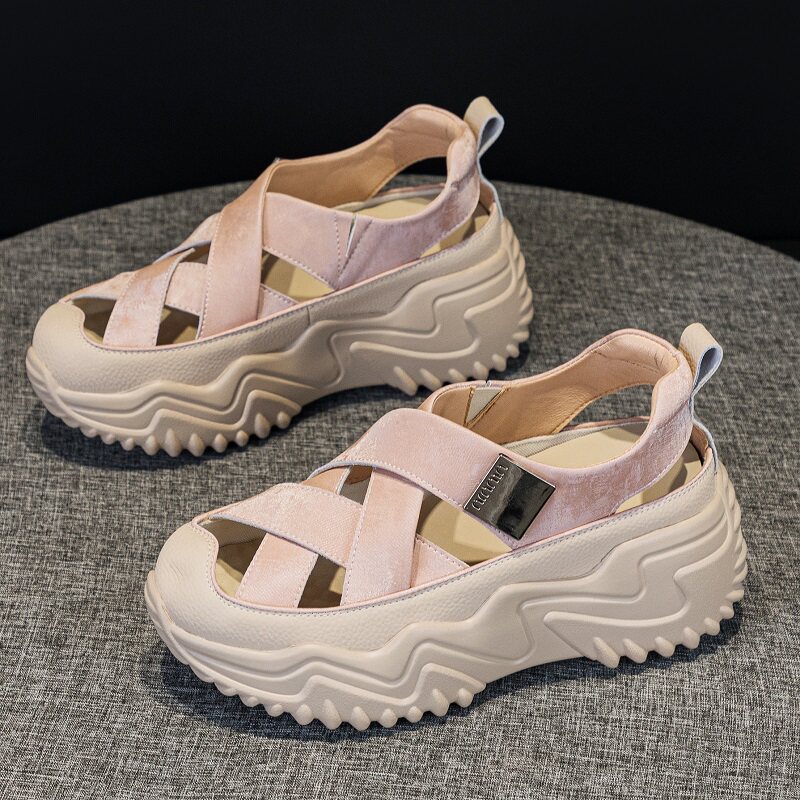 7cm增高厚底真皮老爹鞋女轻便