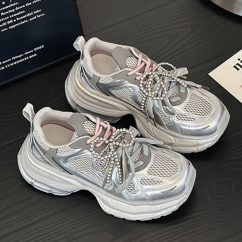 真皮厚底老爹鞋女春夏透气休闲鞋