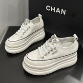 商场撤柜特价 潮 厚底休闲百搭板鞋 清仓真皮内增高松糕小白鞋 女秋季