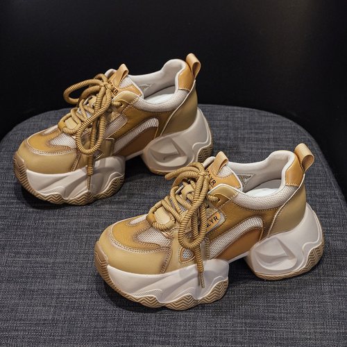 真皮厚底复古老爹鞋女夏季休闲鞋