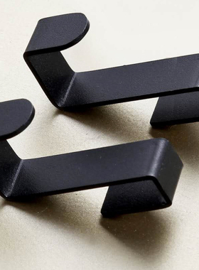 不锈钢免打孔厨房橱柜门后挂钩s型浴室置物架活动卡扣黑色挂衣钩