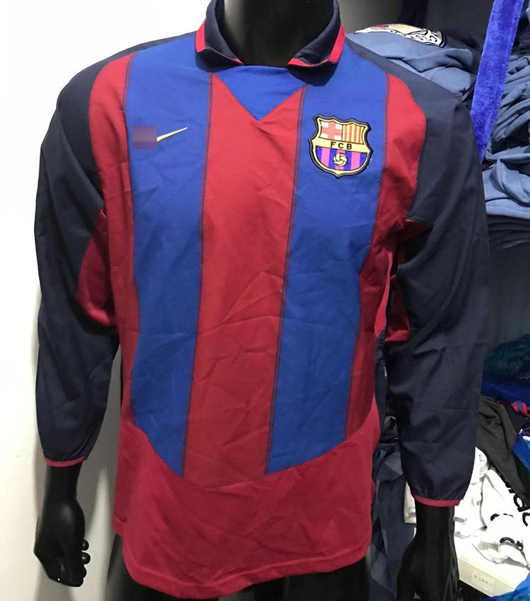西甲巴萨罗那足球队主场比赛服球衣罗纳尔迪尼奥速干透气短袖长袖