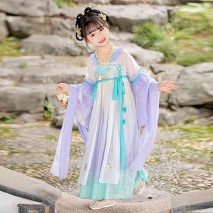 女童汉服春装 童装 新款 连衣裙甜美超仙襦裙中国风幼儿园演出服日常