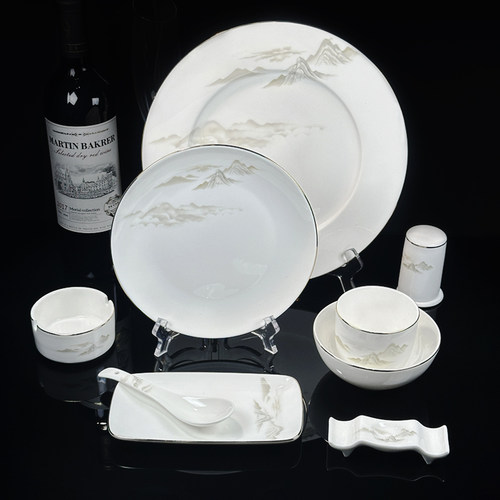 骨瓷酒店摆台多件餐具碗盘碟