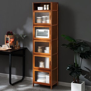 速发厨房置物架收纳柜子夹缝柜储物柜多层落地锅具冰箱窄缝隙碟盘