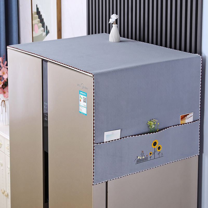 速发冰箱盖布202新款防滑冰箱巾防尘盖巾雪尼尔大双门冰箱单门冰