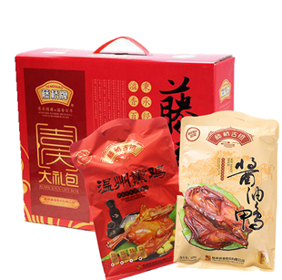 藤桥牌精品吉庆礼盒装酱油鸭520g+熏鸡420g节日送礼940g熟食即食