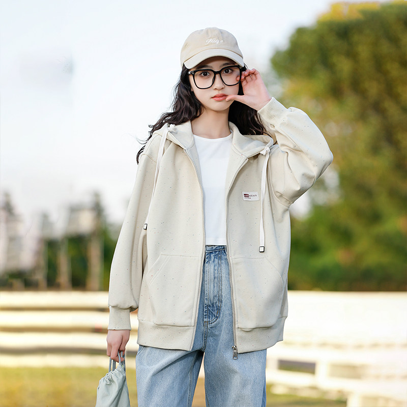 女大童外套2026新款春秋连帽卫衣开衫青少年春装初中生女孩运动服