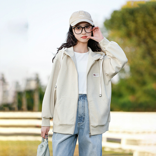 女大童外套2026新款春秋连帽卫衣开衫青少年春装初中生女孩运动服