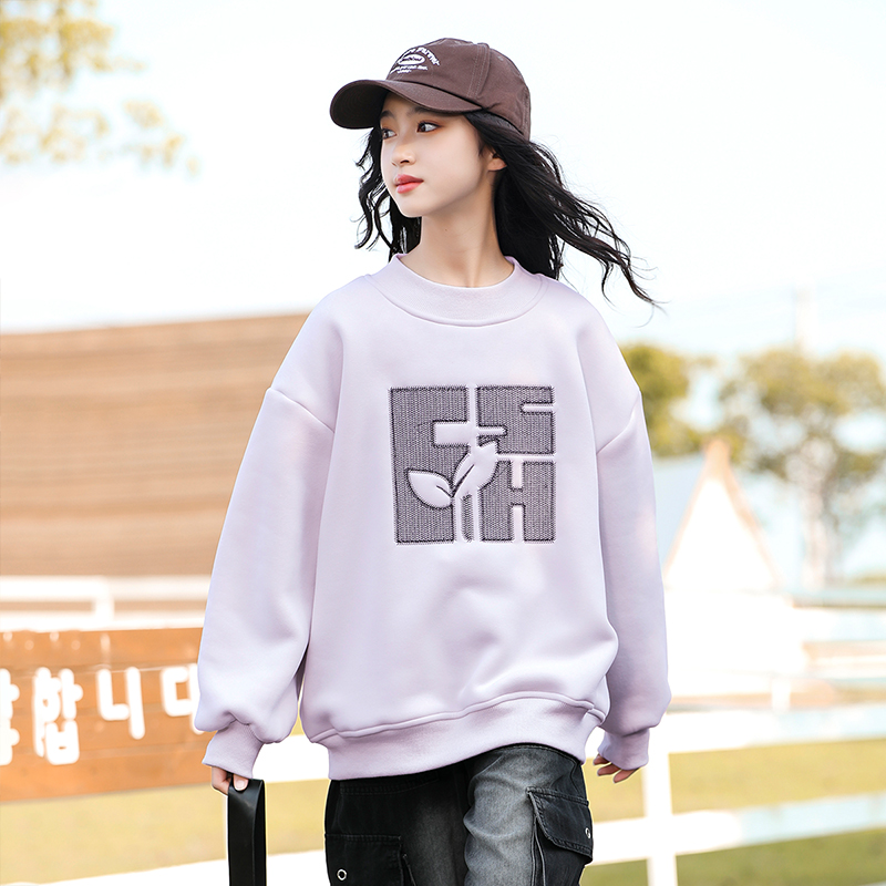 大童圆领卫衣初中生秋冬2024新款