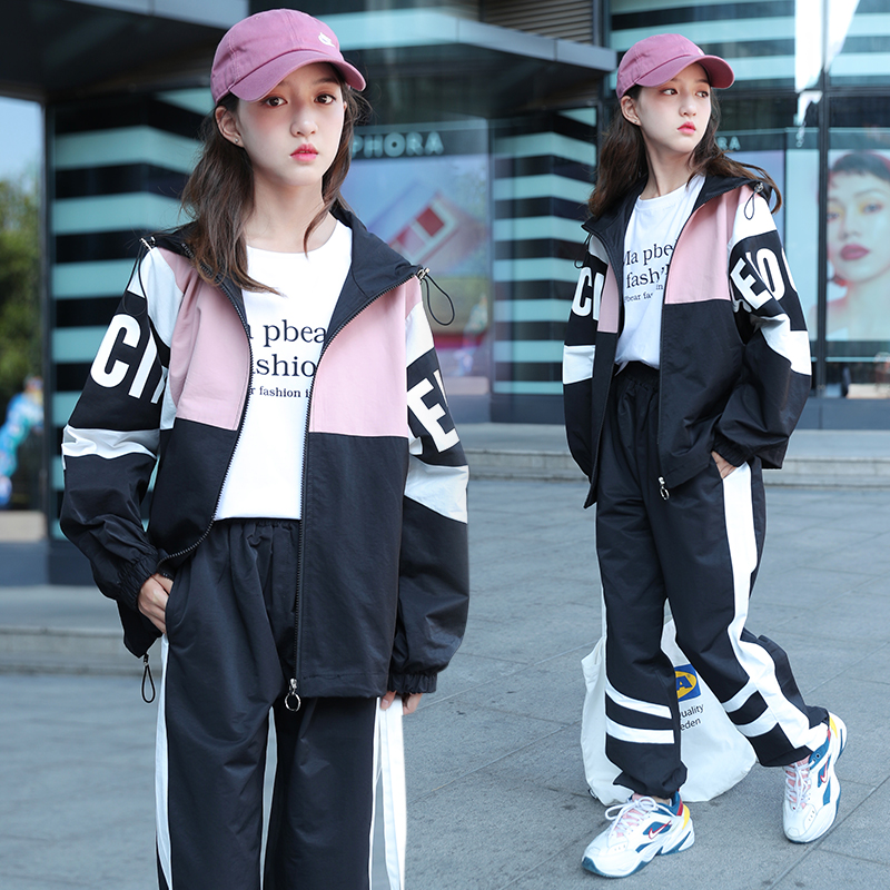 女童秋装2022新款套装洋气时髦大童女装12女孩春秋休闲运动服15岁