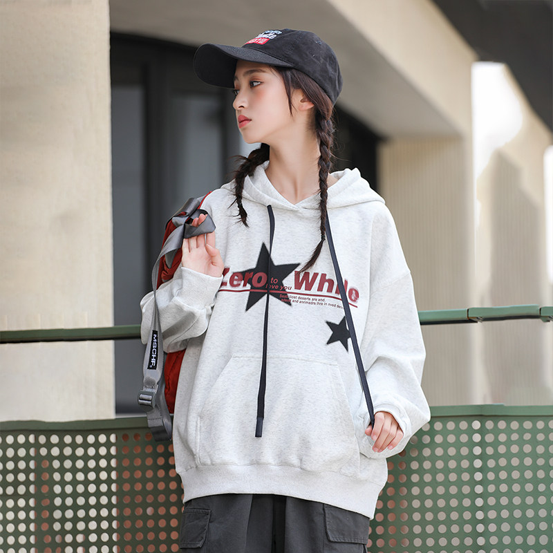 女大童卫衣春秋款2026新款春装初中生洋气儿童装女孩连帽上衣春季