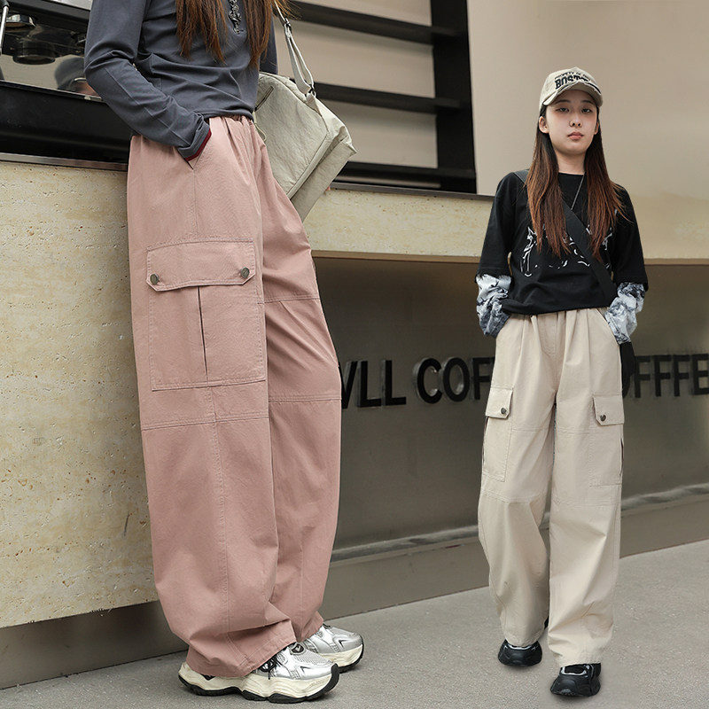 女大童洋气工装裤2026春装新款儿童宽松休闲裤长裤初中生女孩裤子