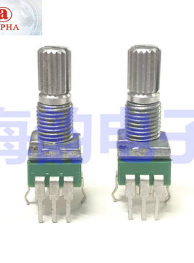 台湾ALPHA艾华10K/25K/50K/100K/1M电位器RK09型单联立式3脚 17轴