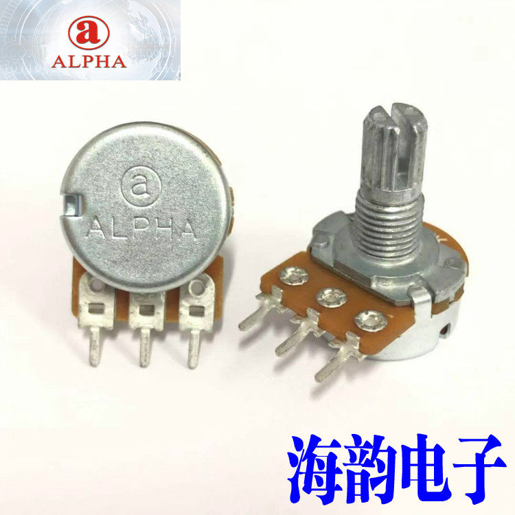 alpha台湾16型a10k单联b10k 电源功放音响音响音量调节3脚电位器
