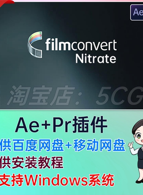 中文汉化 FilmConvert Nitrate v3.52 电影胶片调色AE插件PR插件