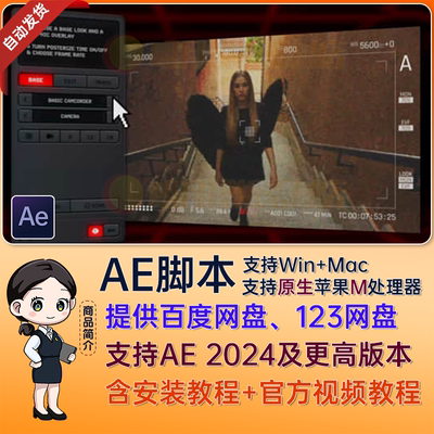 AE脚本说唱复古监控画面视频特效果Tiny Tapes SURVEILLANCE插件