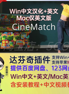中文汉化摄像机色彩空间匹配调色达芬奇插件 CineMatch OFX v1.28