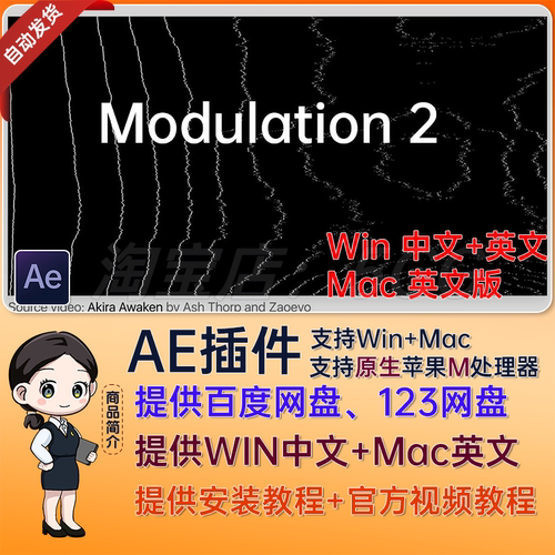 中文汉化 Modulation 2 Win/Mac 视频图像信号滤波调制特效AE插件