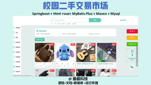 springboot 校园二手交易市场 java源码带数据库带文档