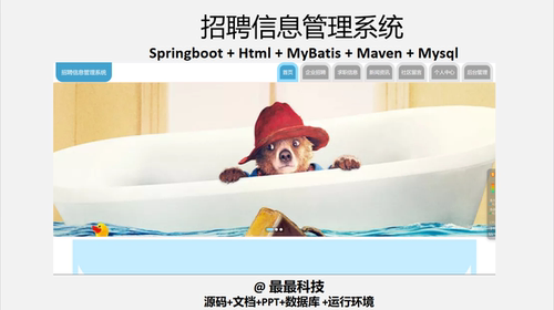 springboot 招聘信息管理系统 java源码带文档ppt数据库