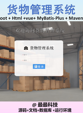 SpringBoot Vue 货物管理系统前后端分离java源码带文档