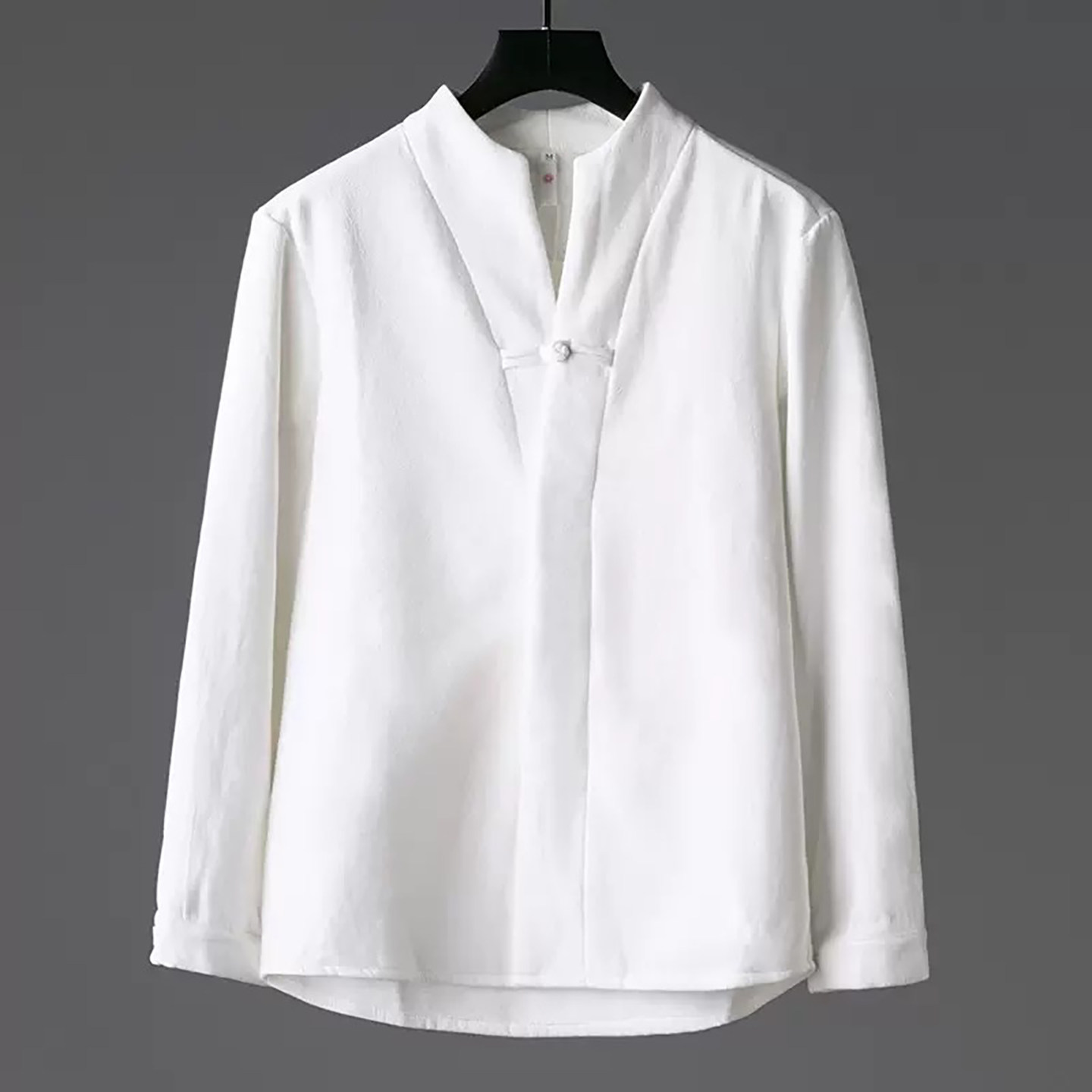 秋冬加绒长袖衬衫立领复古薄款唐装纯棉上衣茶服盘扣青年衬衣男士,男装,汉服,淘宝优惠券,粉丝福利购,淘宝优惠卷