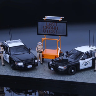 【佛山车展限定】Rollin福特维多利亚皇冠cv警车套装合金汽车模型